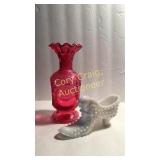 Pink Vase and White Shoe