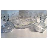 Coin Glass Bowl & Candle Holders