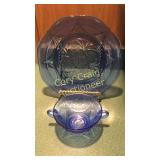 Blue Depression, 4 Misc Plates and 6 Bowls