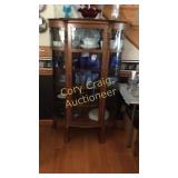 Curved Glass Cabinet w/leaded glass inserts