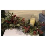 Christmas 2 Centerpieces, 1 w/ Candle
