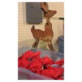 Wooden Reindeer and Red Bows
