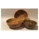 3 Splatter Stoneware Bowls