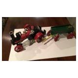 Cast Iron Steam Engine & Wagon