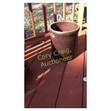 Brown Crock. On back deck