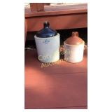 2 Stone Jugs w/cracks
