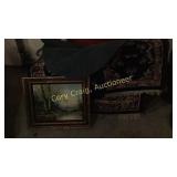 Oval Green Rug, Blue Runner & Area Rug & Picture