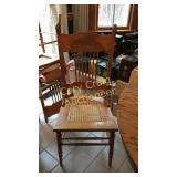 4 Cane Bottom Oak Chairs