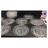 American Fostoria Five 8 inch plates, Twelve