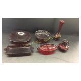 Assorted Ruby Red glass pieces