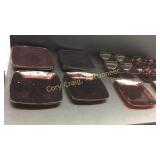 Set of Ruby Red Square Twenty five pieces