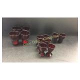 Sets of Ruby Red glasses