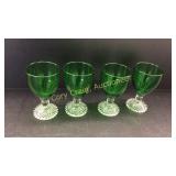 Set of Green Water Goblets