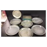 Vintage Granite Ware Plates, Metal Box Pie Plate