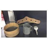 Primitive Sifters, Graders, Butter Churn Paddle,