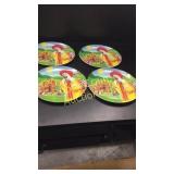 Four Ronald McDonald plastic plates