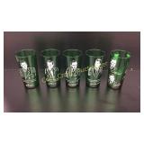5 Green Glasses, With Actors and Sayings On them