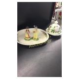 Angel, glasswares, Floral covered dish, Indian