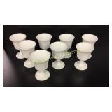 8 MIlk Glass Goblets
