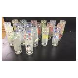 19 Vintage Frosted Drinking Glasses With Carousel