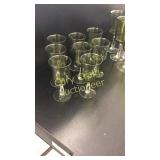 Green Noritake Crystal Early 1970s  Set of E