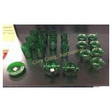 Vintage Fire King Green 
Bowls, Water, Juice,