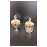 King Crown Ruby 
Bisect Jar and Candy Dish