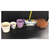 Set of Seven glasses, Floor mop refill, Flower