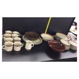 Thirty Eight piece dish set, Two Crock style