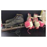 Three Pair Roller Skates snd Two Pair Ice Skates