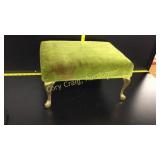 Vintage Foot Stool With Brass Legs