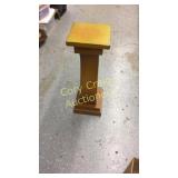 Stand and Two Vases Black with Flowers