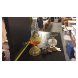 Vintage oil lamps, wicks and Chimneys