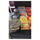 Assorted vintage movie reels, Kodak Tele
