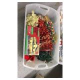 (3) totes full of Artificial flowers, Christmas