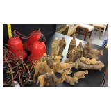 Tote full of Vintage Christmas lights, ornaments