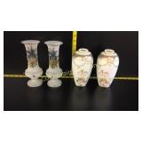 2 R S Porland China Vases, 2 Hand Painted Vases