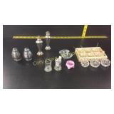 Two sets of Salt and Pepper shakers nickel