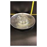 Clear Glass Divided Dish and Aluminum Tray