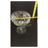 Crystal dish and Five cut glass glasses