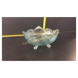 Aquamarine etched bowl