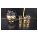 Retro Pitcher and 6 Glasses