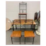 Iron Wood Table and 3 Chairs