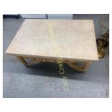 Square Marble Top Coffee Table With Crack
