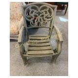 4 Heavy Duty Metal Outdoor Chairs One Plastic