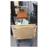 Iron Stand No Top, End Table With Drawer, Mirror,