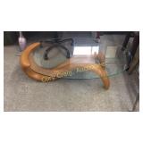 Wood Glass End Table