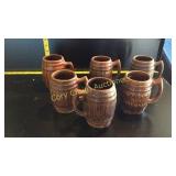 Set of Six Barrel Mugs