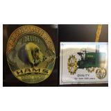 Three metal signs, and old literature