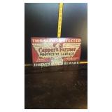 Old metal sign Cappers Farm 8 x 14